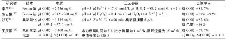 表2高級氧化技術(shù)工藝簡介