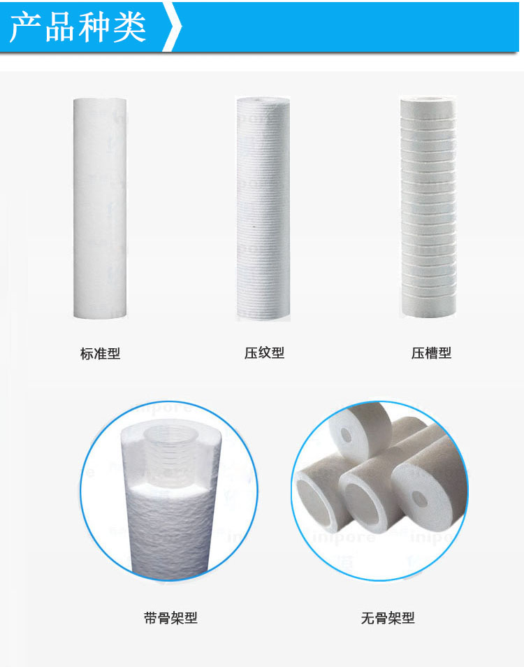 PP棉熔噴濾芯產品種類